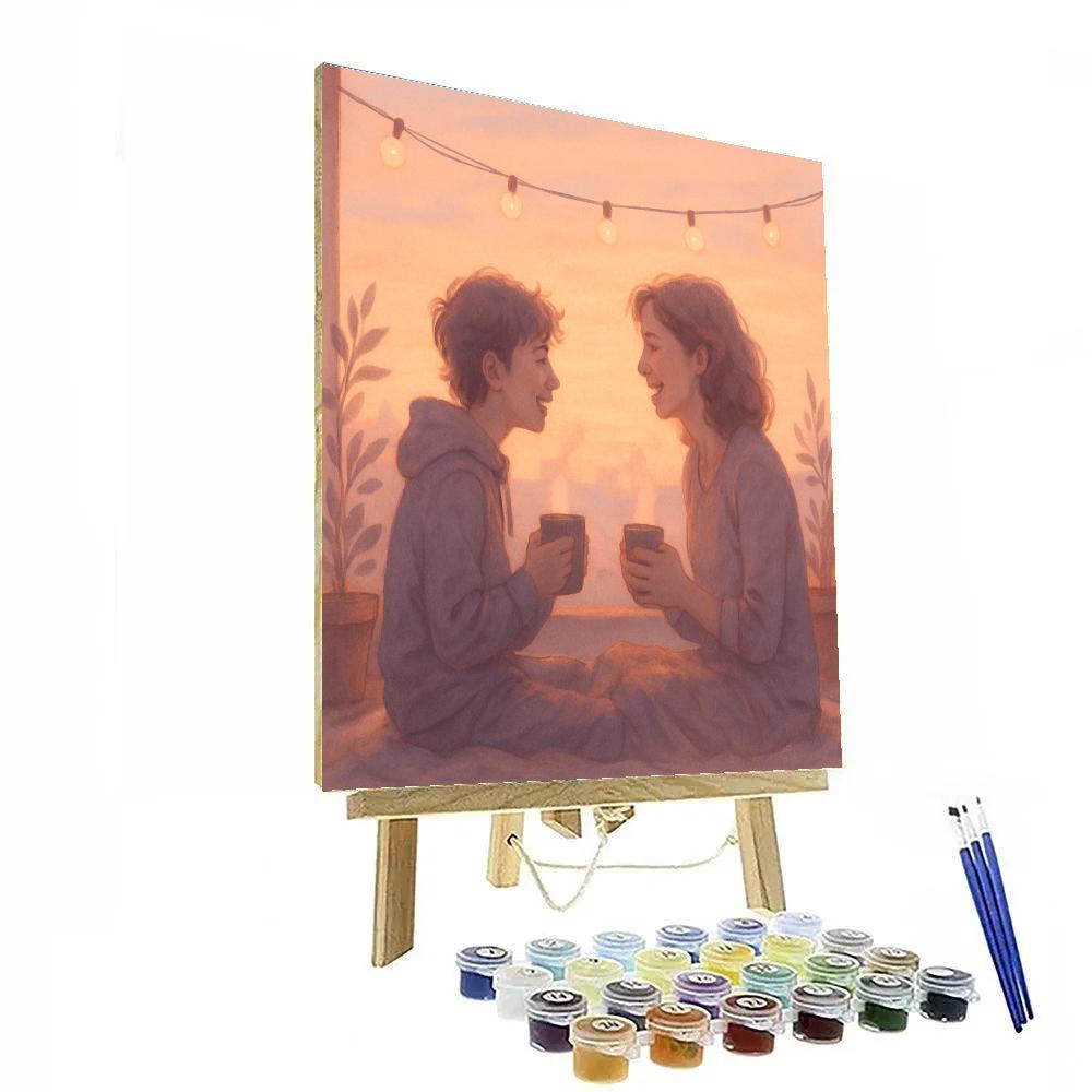 Sunrise Rooftop Tea With Mom Number painting