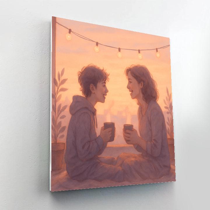 Sunrise Rooftop Tea With Mom Number painting