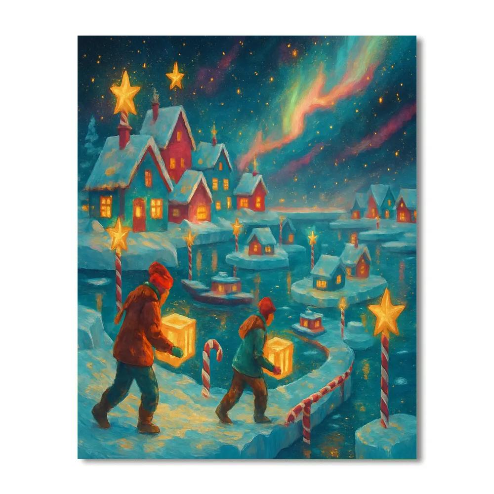 Galactic North Pole Ice Harbor paint by number
