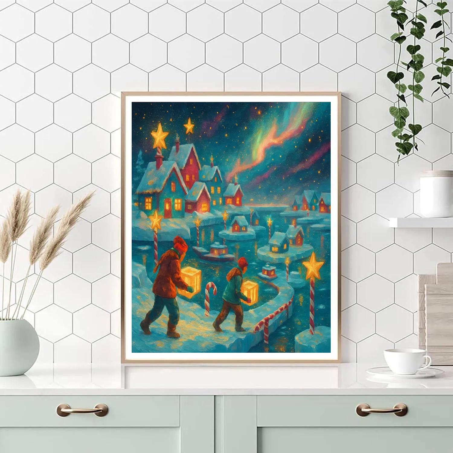 Galactic North Pole Ice Harbor paint by number