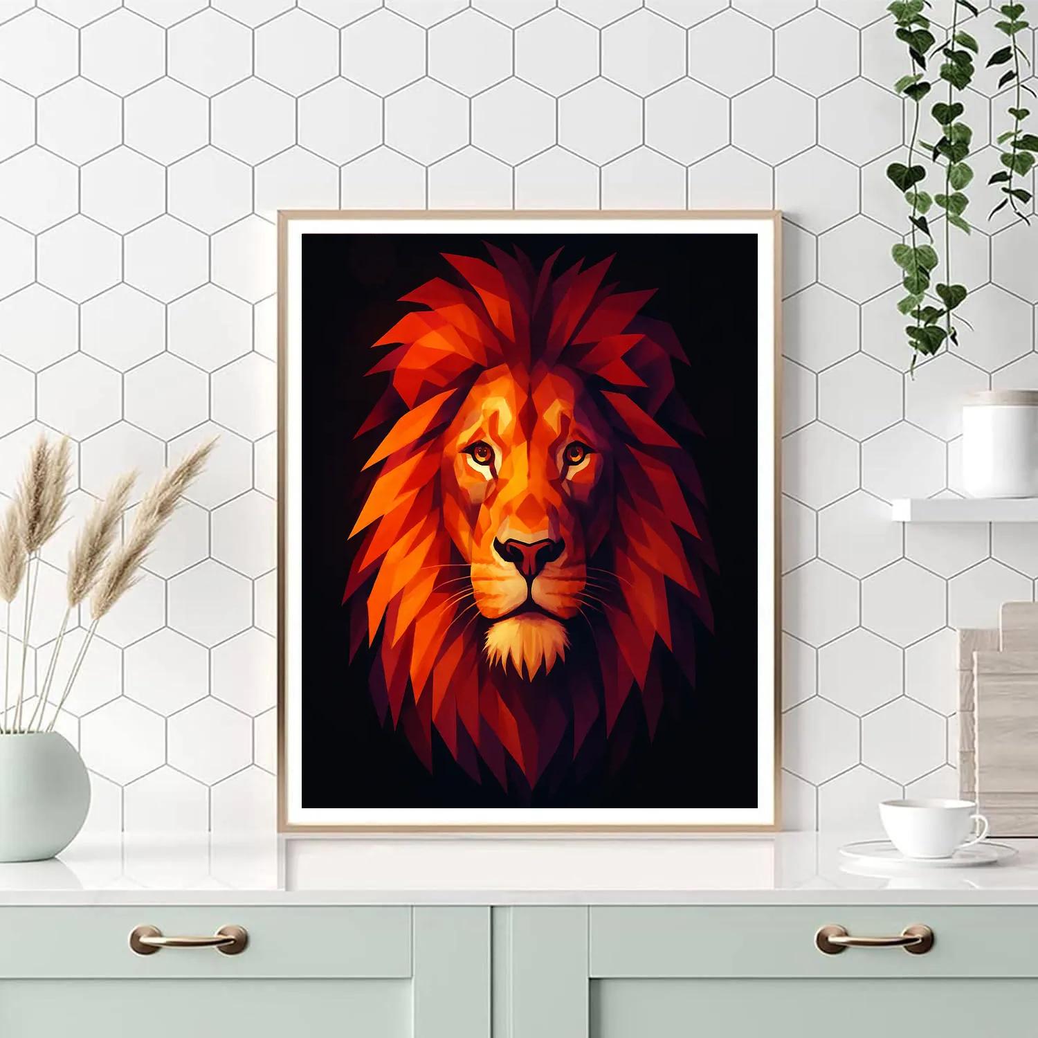 Solar Flare Lion Majesty Number painting