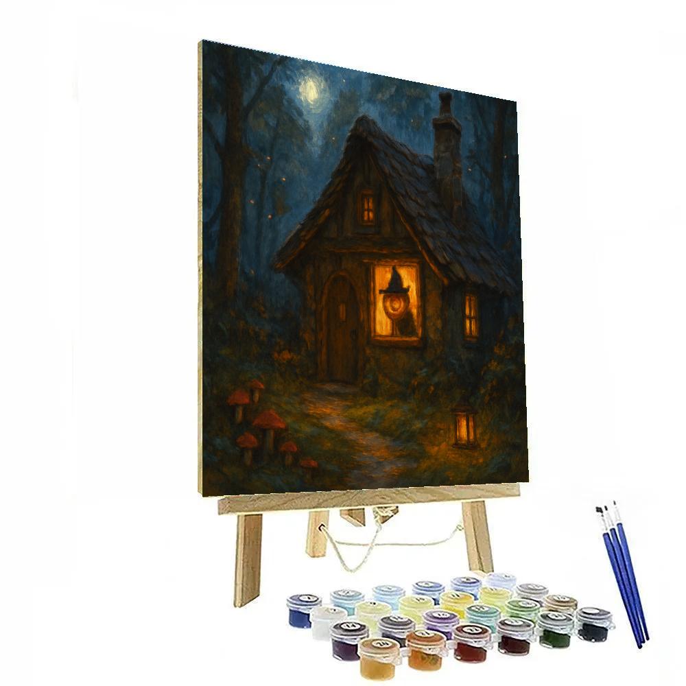 Witch Cottage Window Watcher Paint by numbers kits
