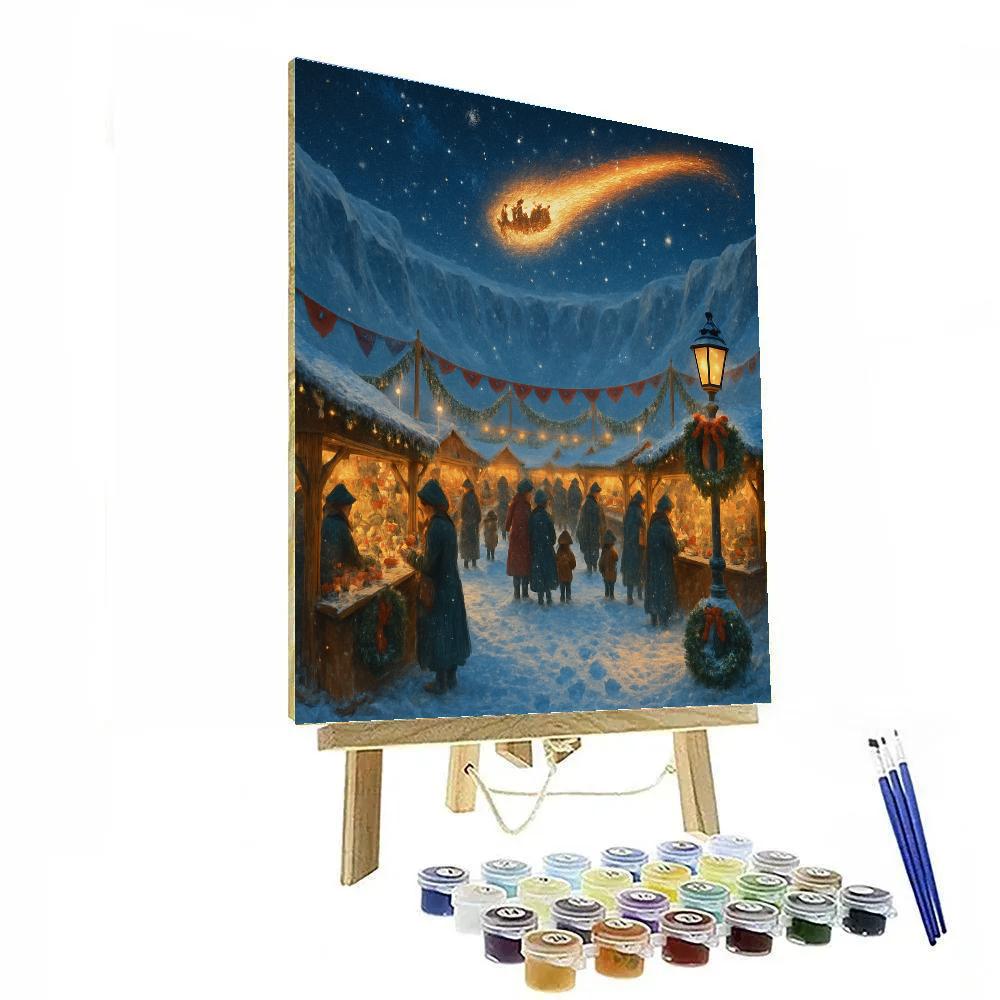 Comet Sleigh Over Frozen Planet Market Paint by numbers art
