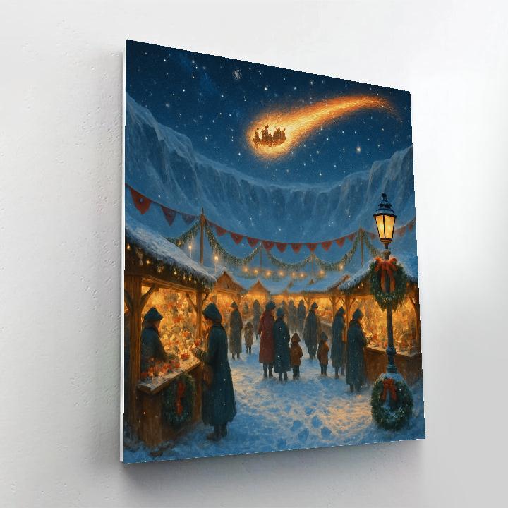 Comet Sleigh Over Frozen Planet Market Paint by numbers art