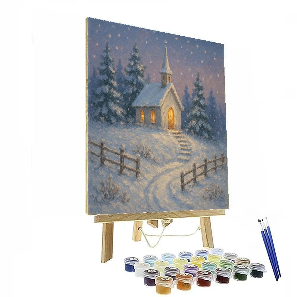 Winter Choir At The Country Chapel paint by color