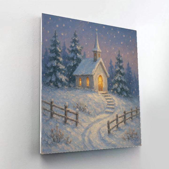 Winter Choir At The Country Chapel paint by color