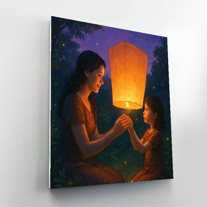 Garden Lantern Wishes With Mom Number painting