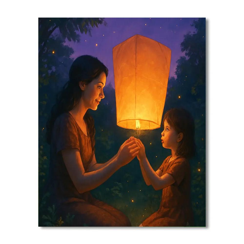 Garden Lantern Wishes With Mom Number painting