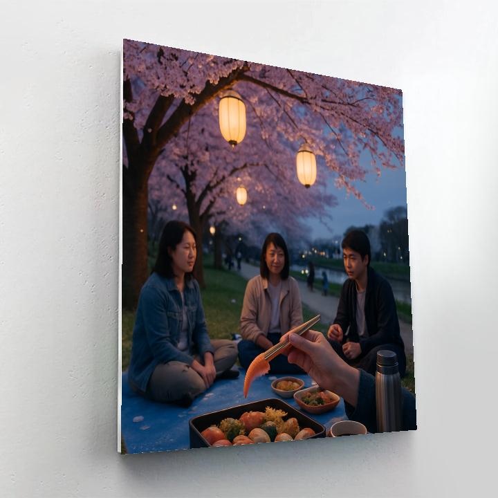 Cherry Blossom Hanami Picnic In Tokyo Park paint by numbers