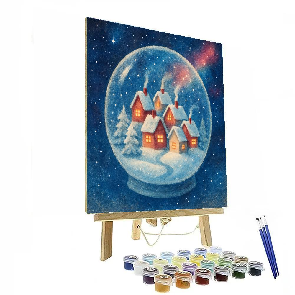 Snowglobe Galaxy Cottage Cluster painting number kit