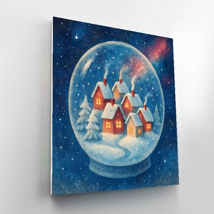Snowglobe Galaxy Cottage Cluster painting number kit