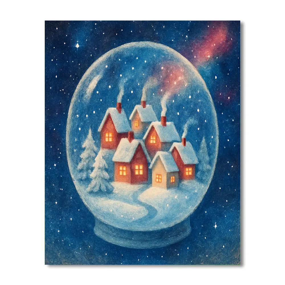 Snowglobe Galaxy Cottage Cluster painting number kit
