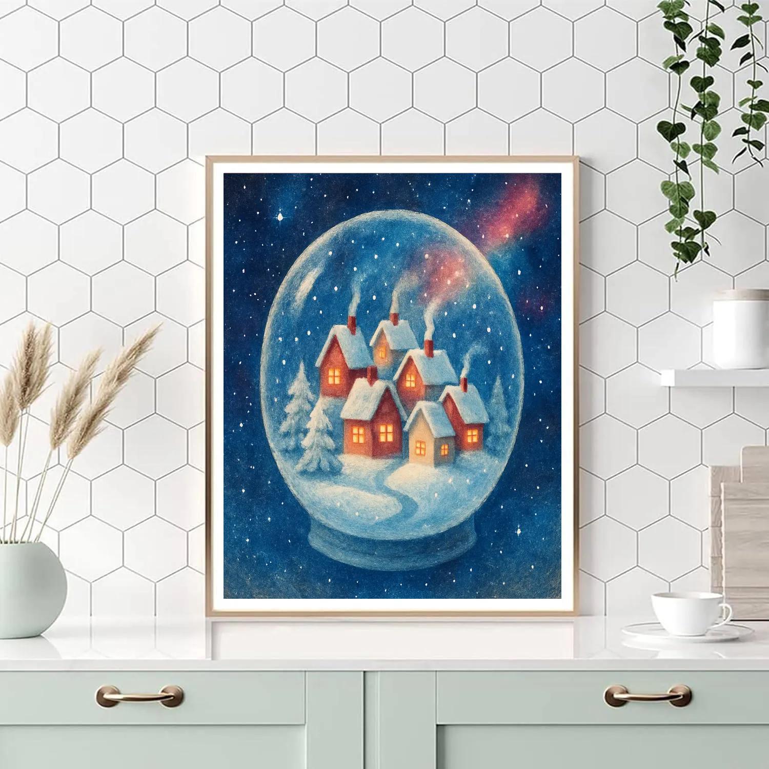 Snowglobe Galaxy Cottage Cluster painting number kit