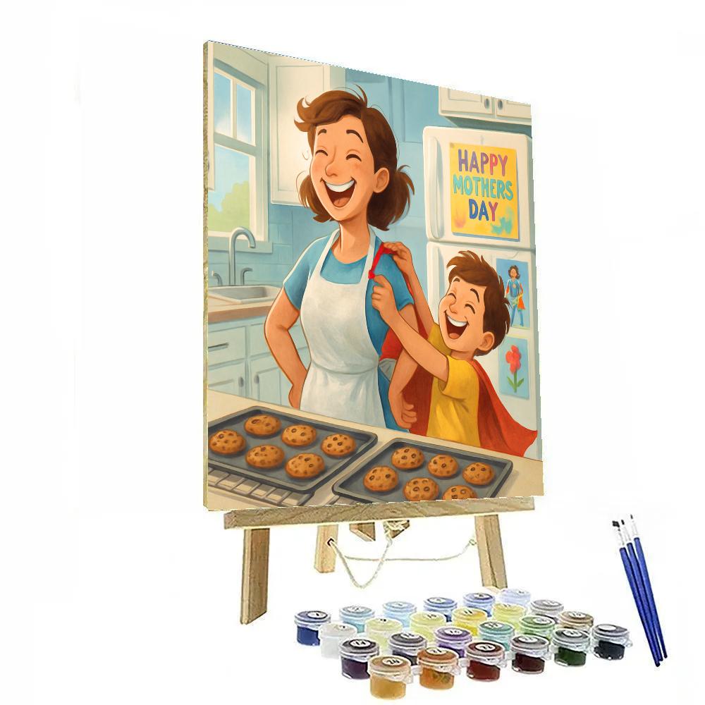 Kitchen Apron Superhero Mom Numbered painting kits
