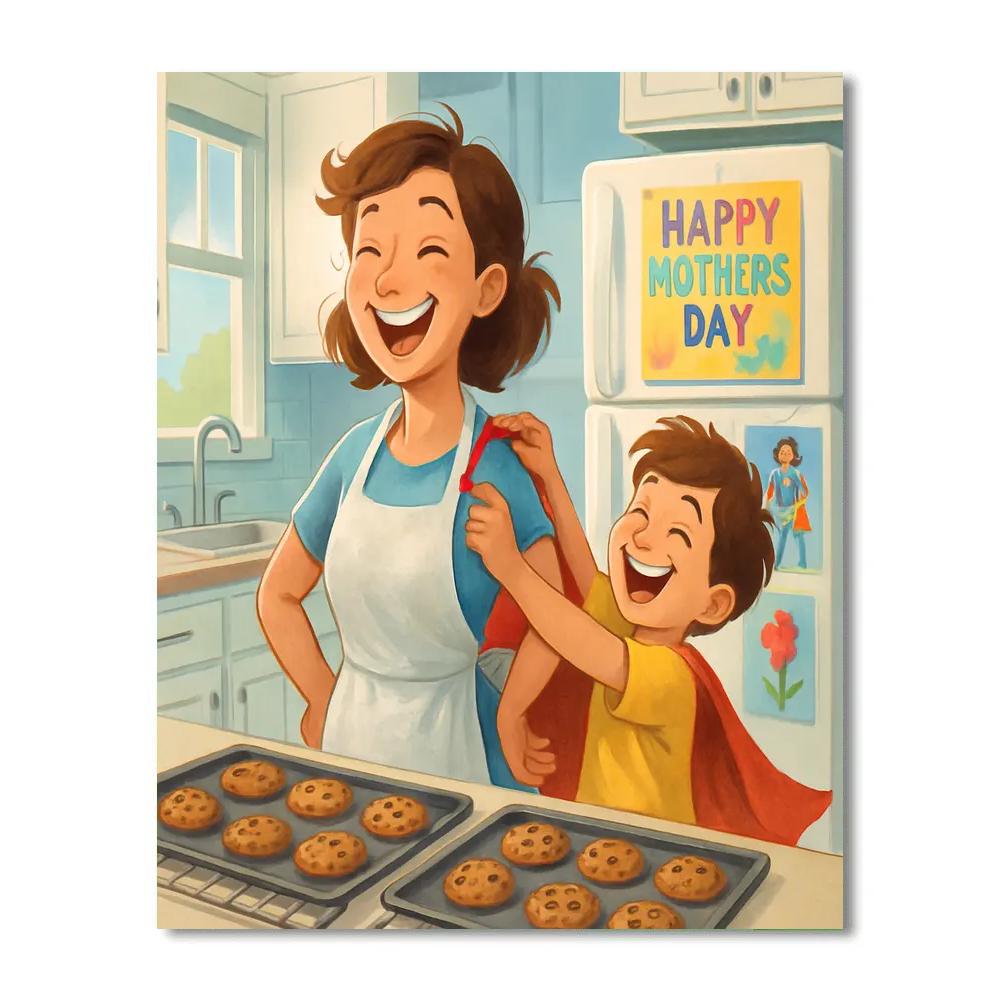 Kitchen Apron Superhero Mom Numbered painting kits