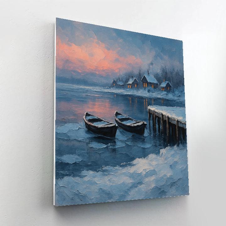Quiet Boats On The Icy Harbor Paint by numbers kits