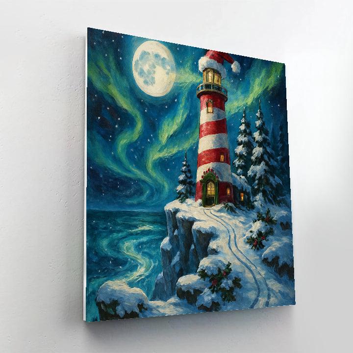 Santa Lighthouse On The Nebula Cliffs Paint by numbers kits
