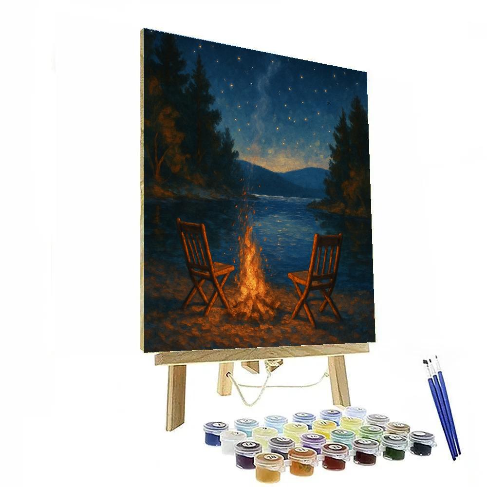 Campfire Glow By Starry Lakeshore paint by numbers