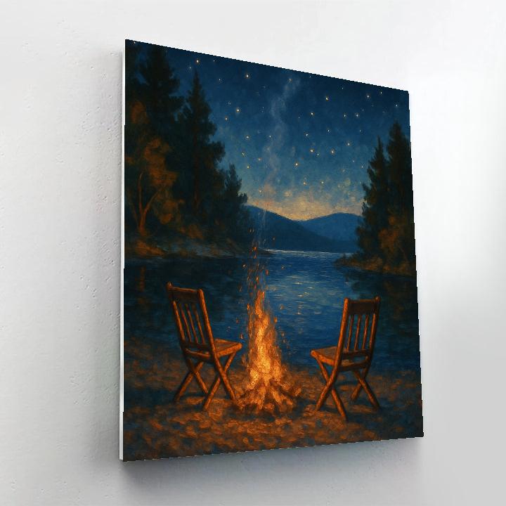 Campfire Glow By Starry Lakeshore paint by numbers