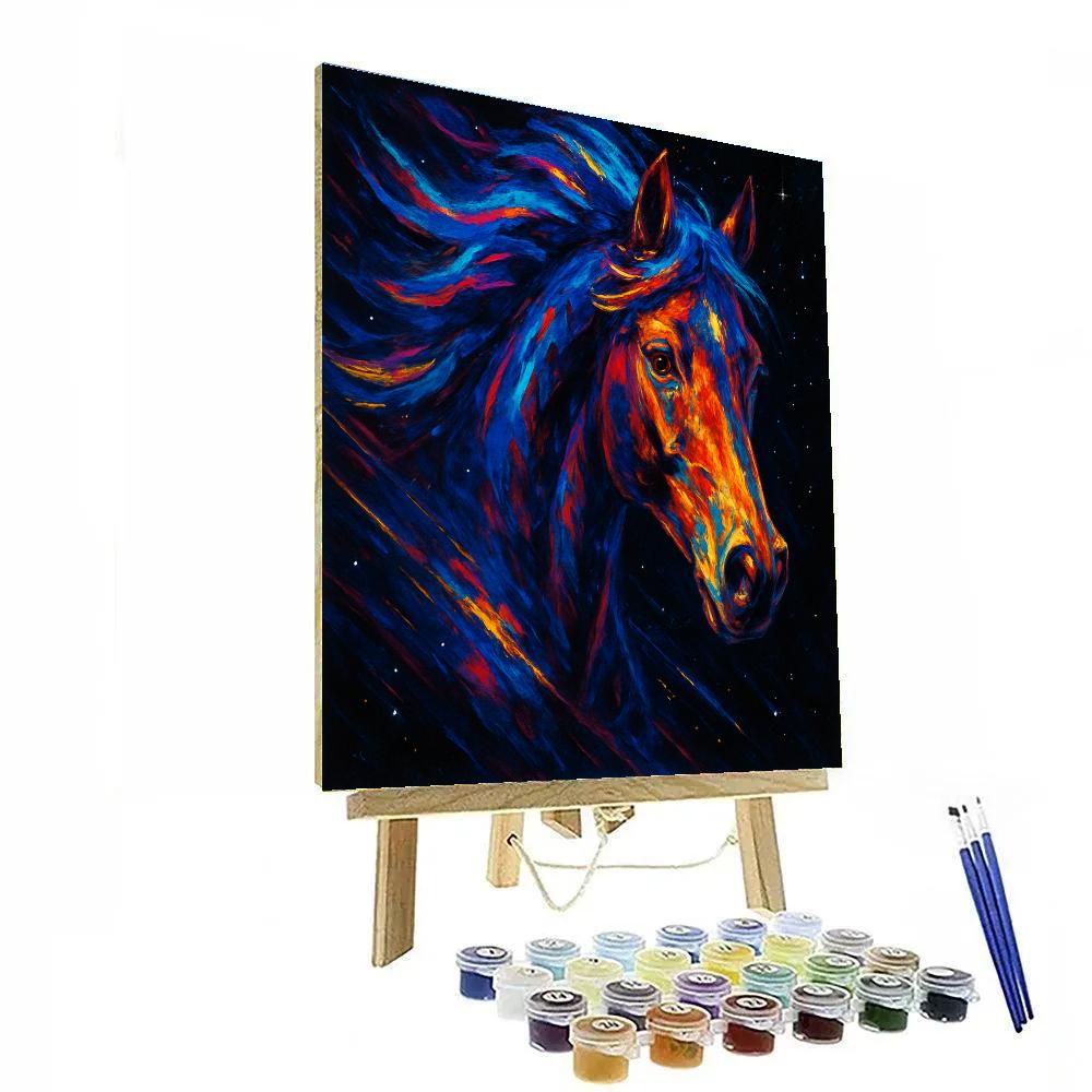 Starlit Horse Velocity Painting by numbers kit