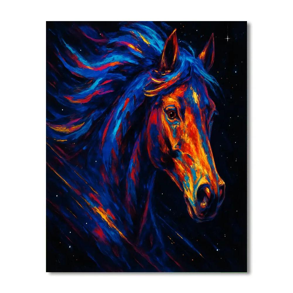 Starlit Horse Velocity Painting by numbers kit