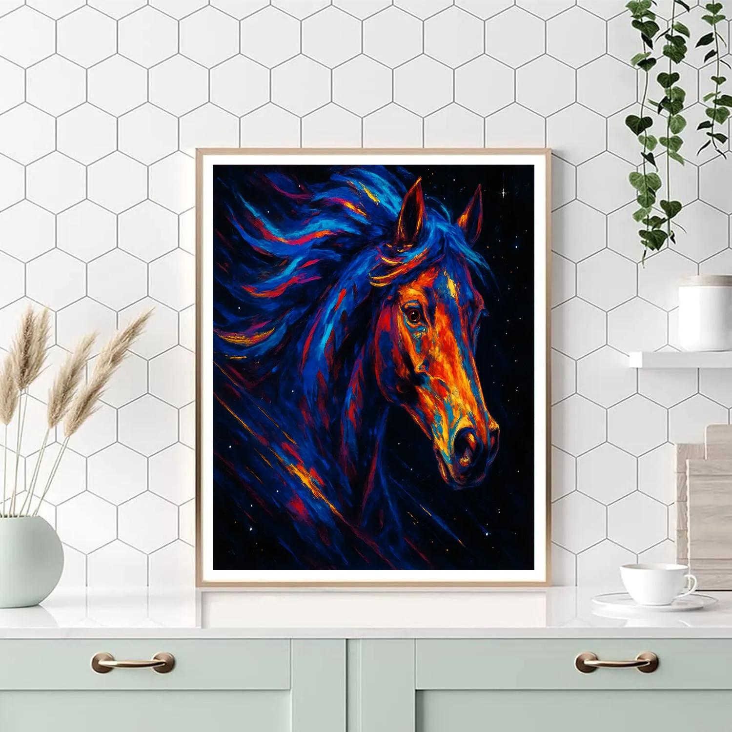 Starlit Horse Velocity Painting by numbers kit