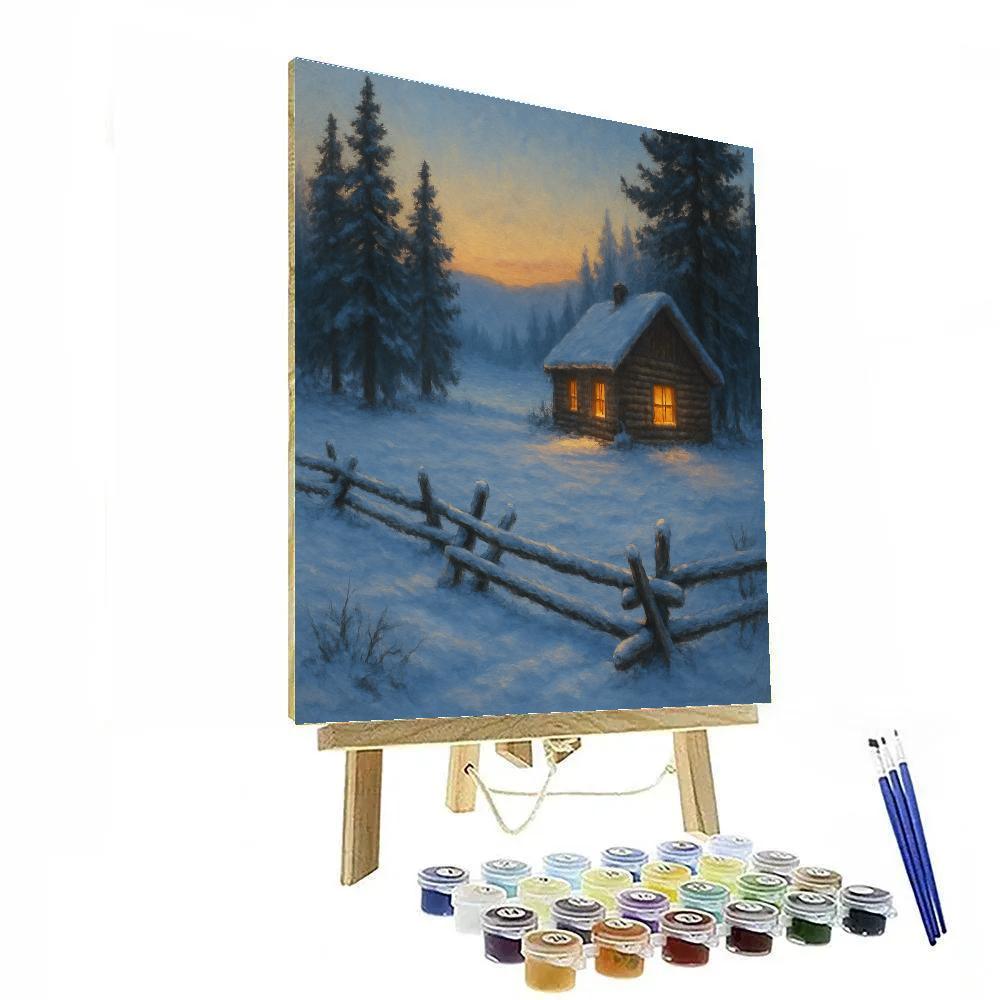 Golden Hearth By The Frozen Meadow paint by numbers