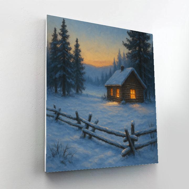 Golden Hearth By The Frozen Meadow paint by numbers