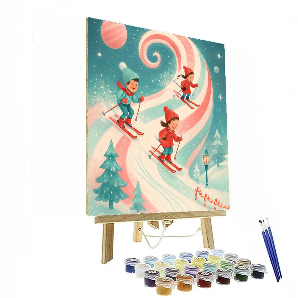 Candy Comet Ski Slope DIY paint by numbers