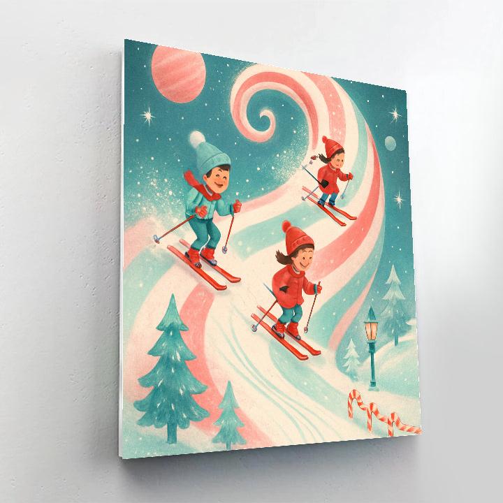 Candy Comet Ski Slope DIY paint by numbers