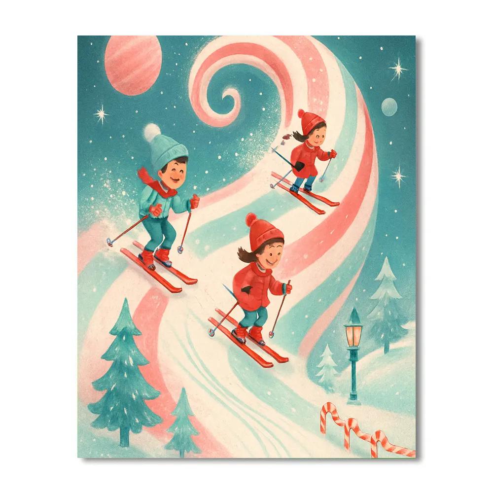 Candy Comet Ski Slope DIY paint by numbers