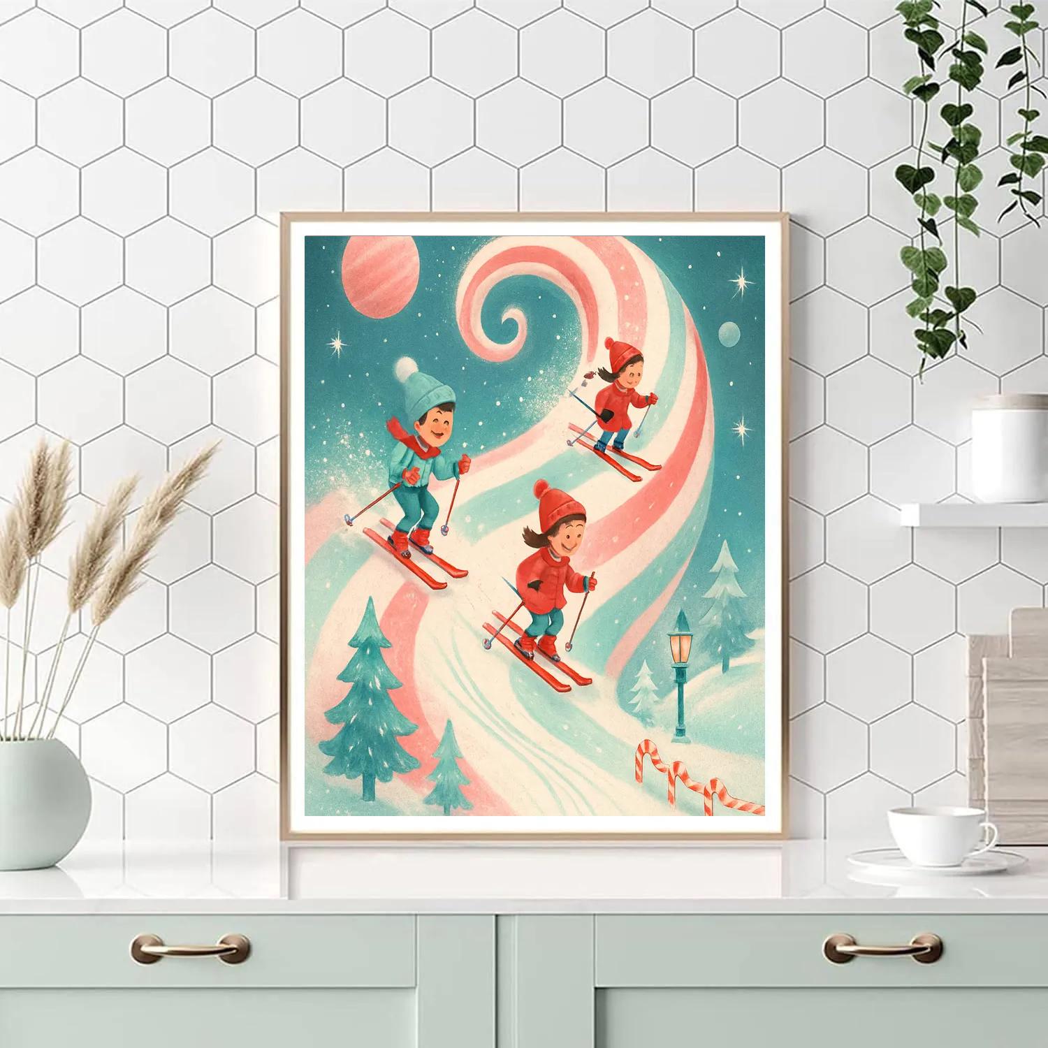 Candy Comet Ski Slope DIY paint by numbers