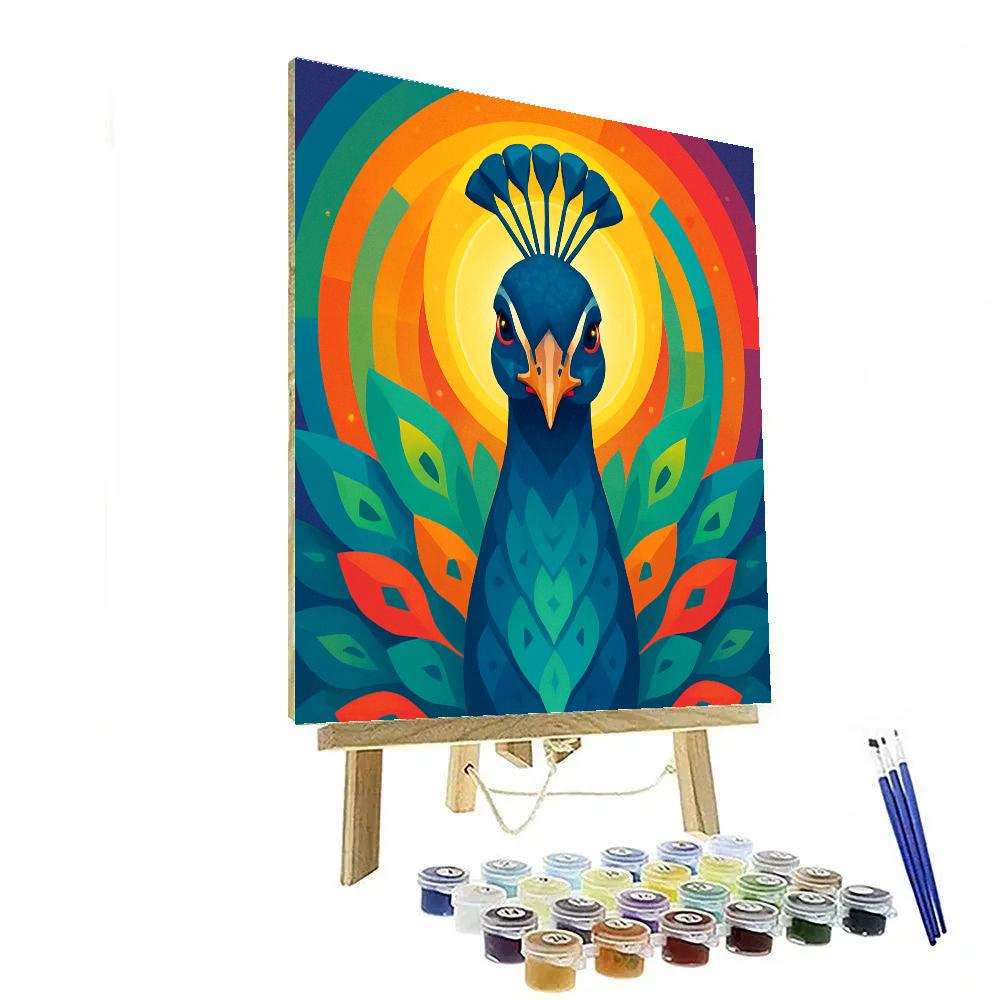 Quantum Peacock Spectrum Painting by numbers kit
