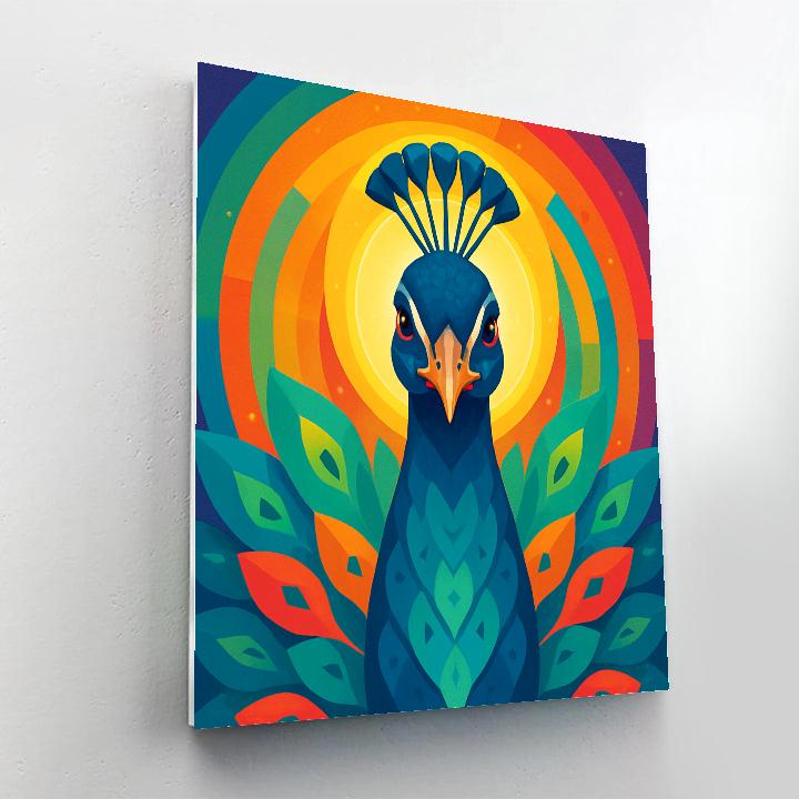 Quantum Peacock Spectrum Painting by numbers kit