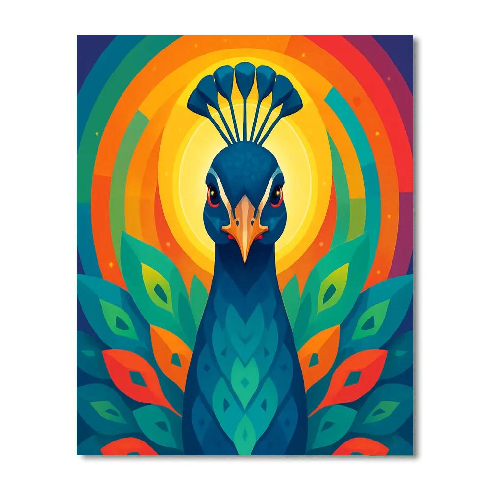 Quantum Peacock Spectrum Painting by numbers kit
