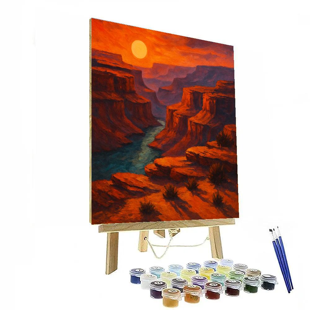 Desert Canyon At Copper Sunset Numbered painting kits