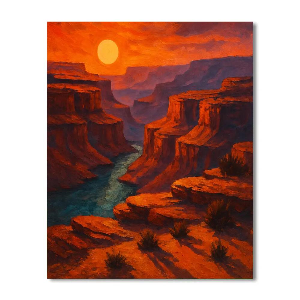 Desert Canyon At Copper Sunset Numbered painting kits