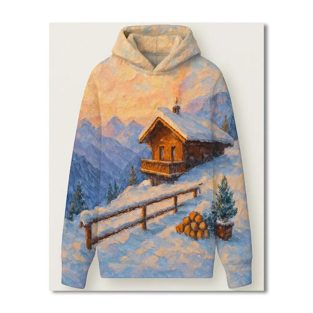Sunset Glow Over Alpine Winter Terrace paint by number