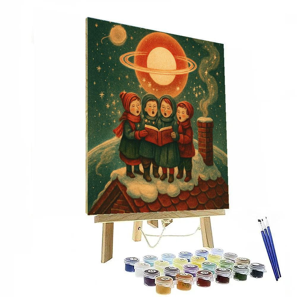 Celestial Carolers On The Rooftop Paint by numbers art