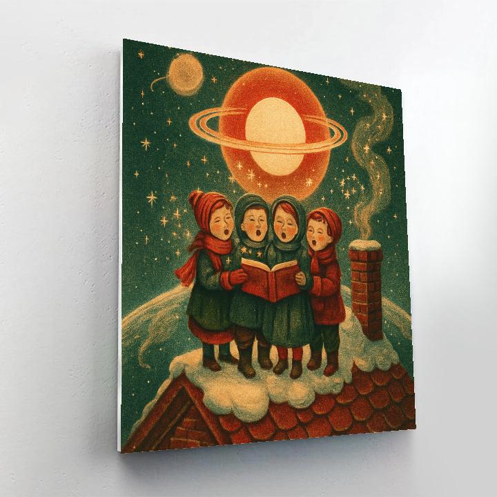 Celestial Carolers On The Rooftop Paint by numbers art