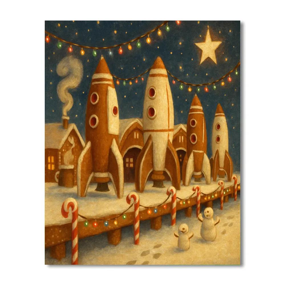 Frosted Rocket Gingerbread Dock paint by color
