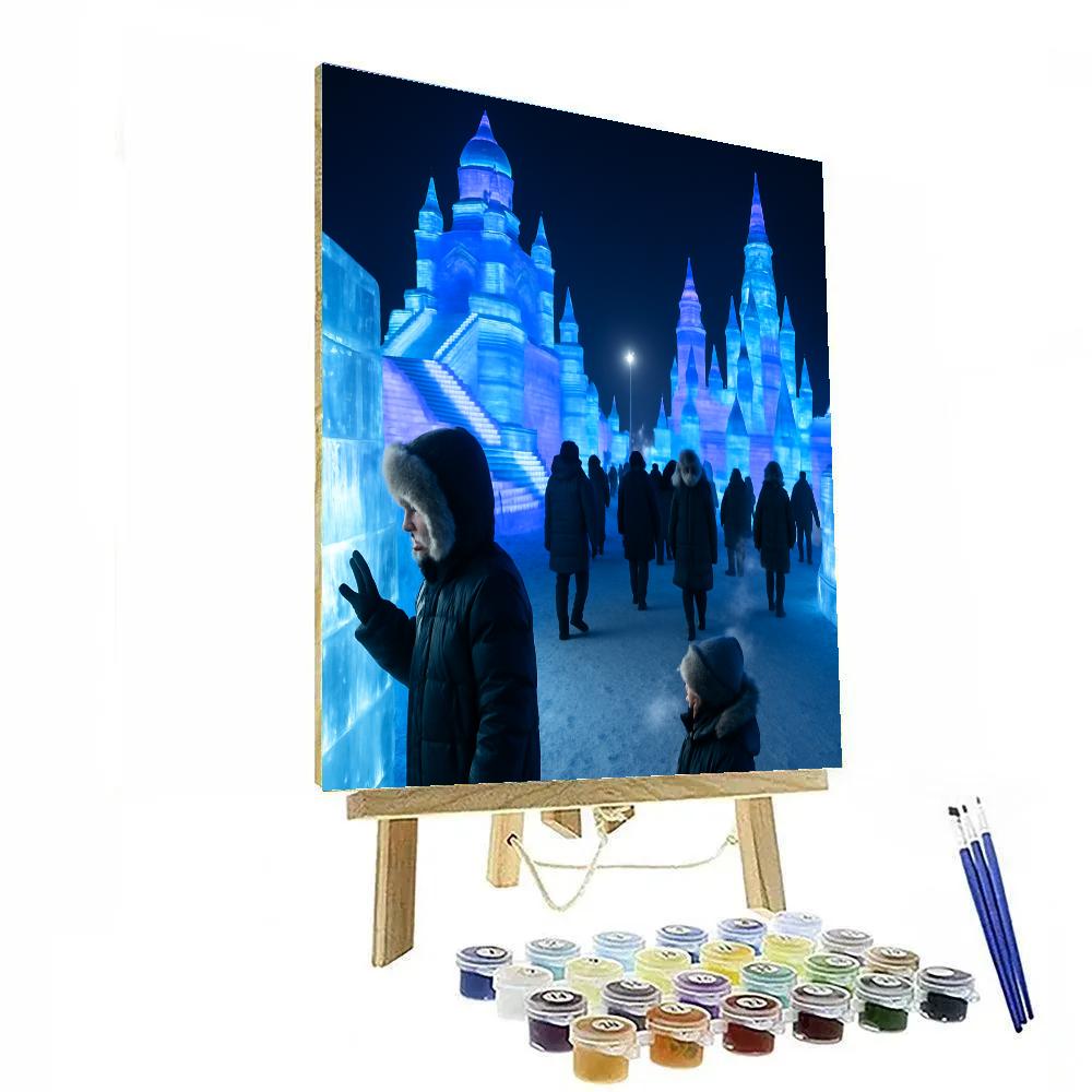 Harbin Ice And Snow Festival Night Sculptures Numbered painting kits