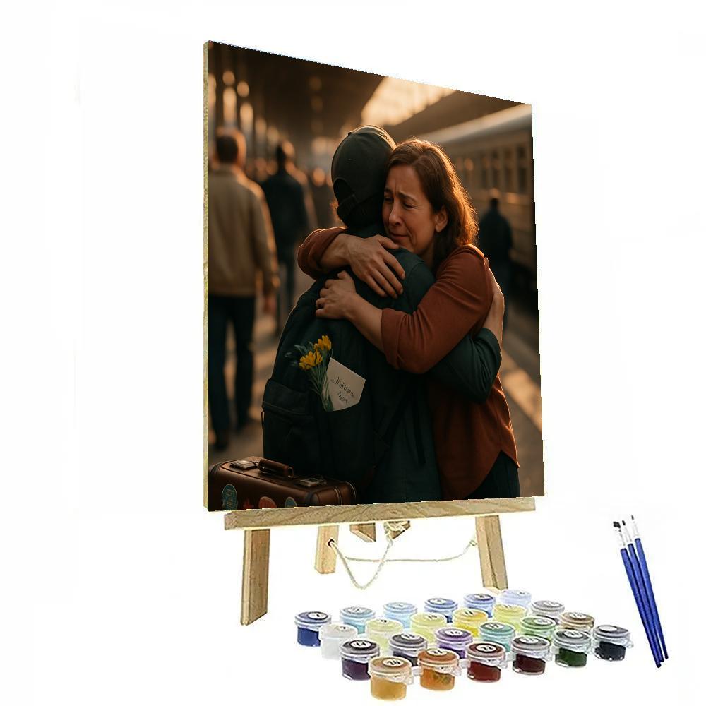 Train Station Farewell And Return DIY paint by numbers