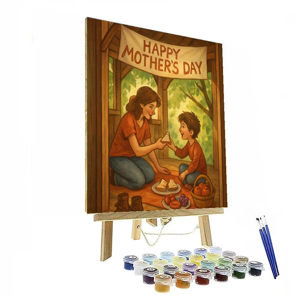 Mothers Day Treehouse Picnic Paint by numbers kits