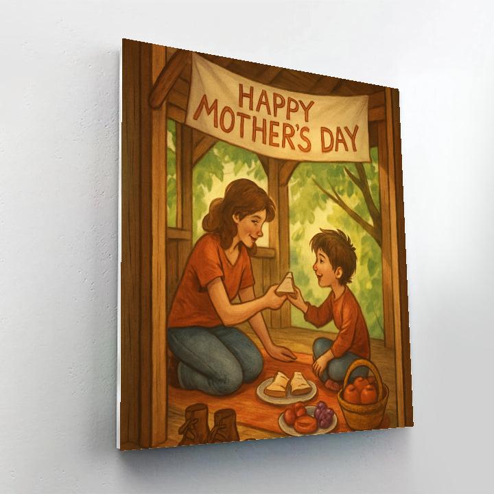 Mothers Day Treehouse Picnic Paint by numbers kits