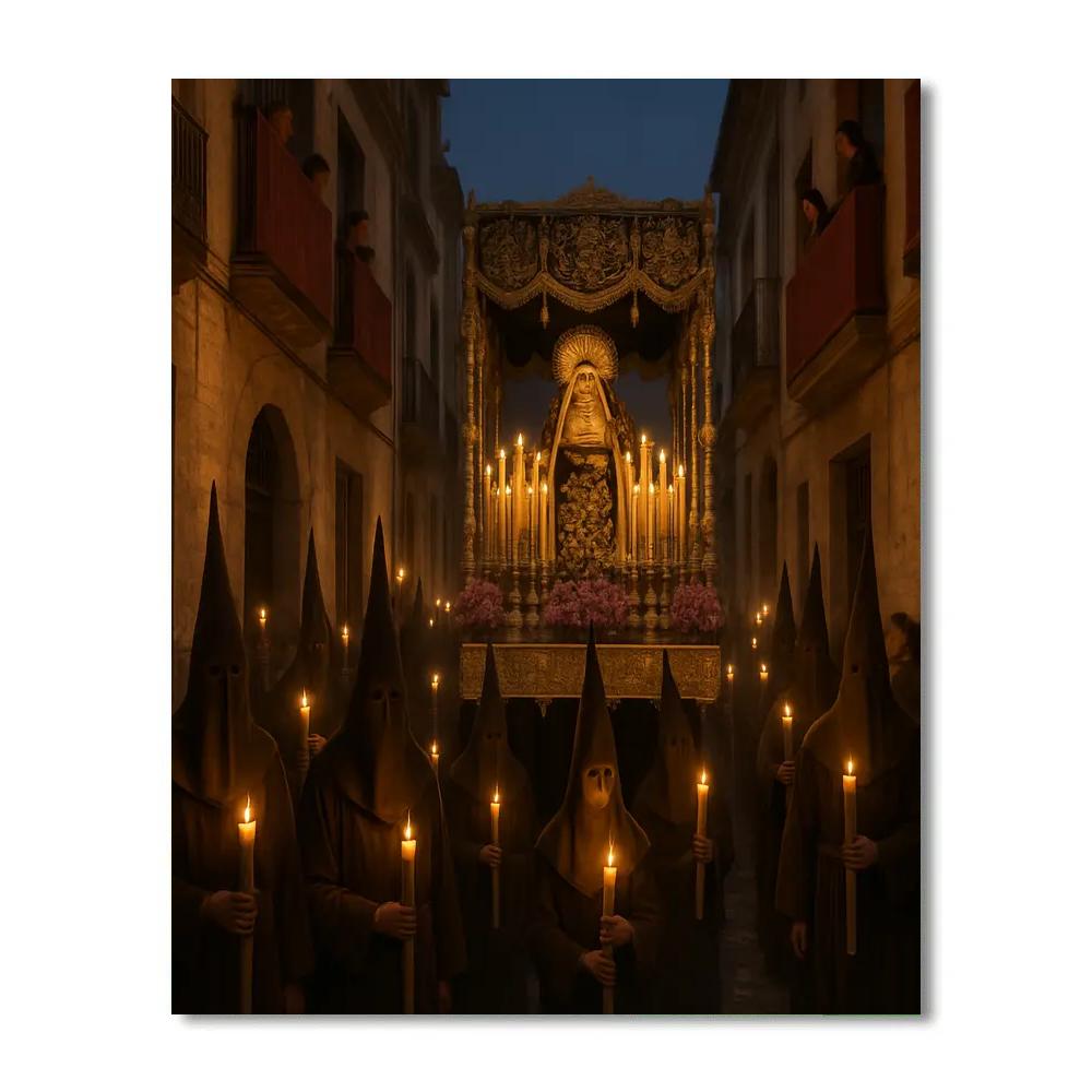 Seville Semana Santa Procession At Twilight Paint by numbers kits