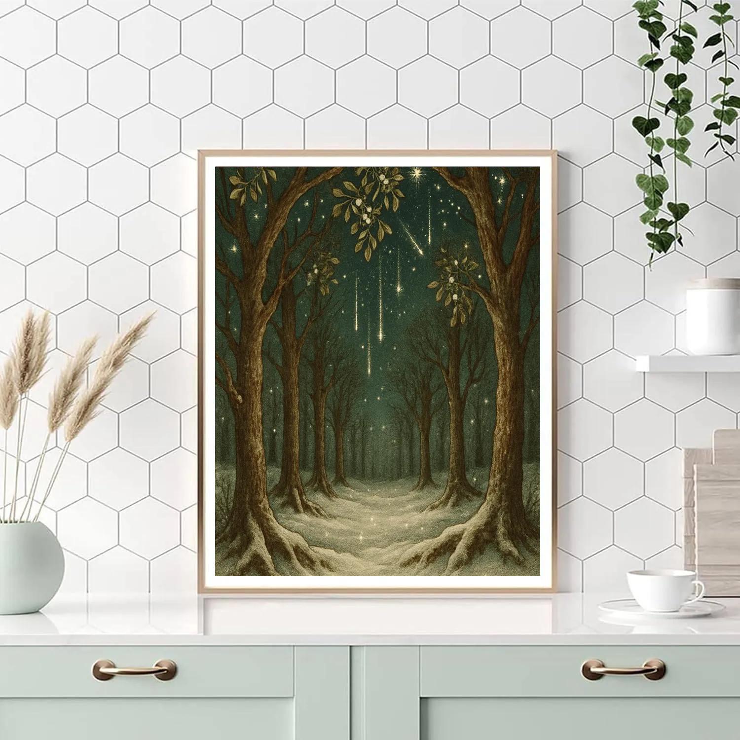 Meteor Shower Mistletoe Grove DIY paint by numbers