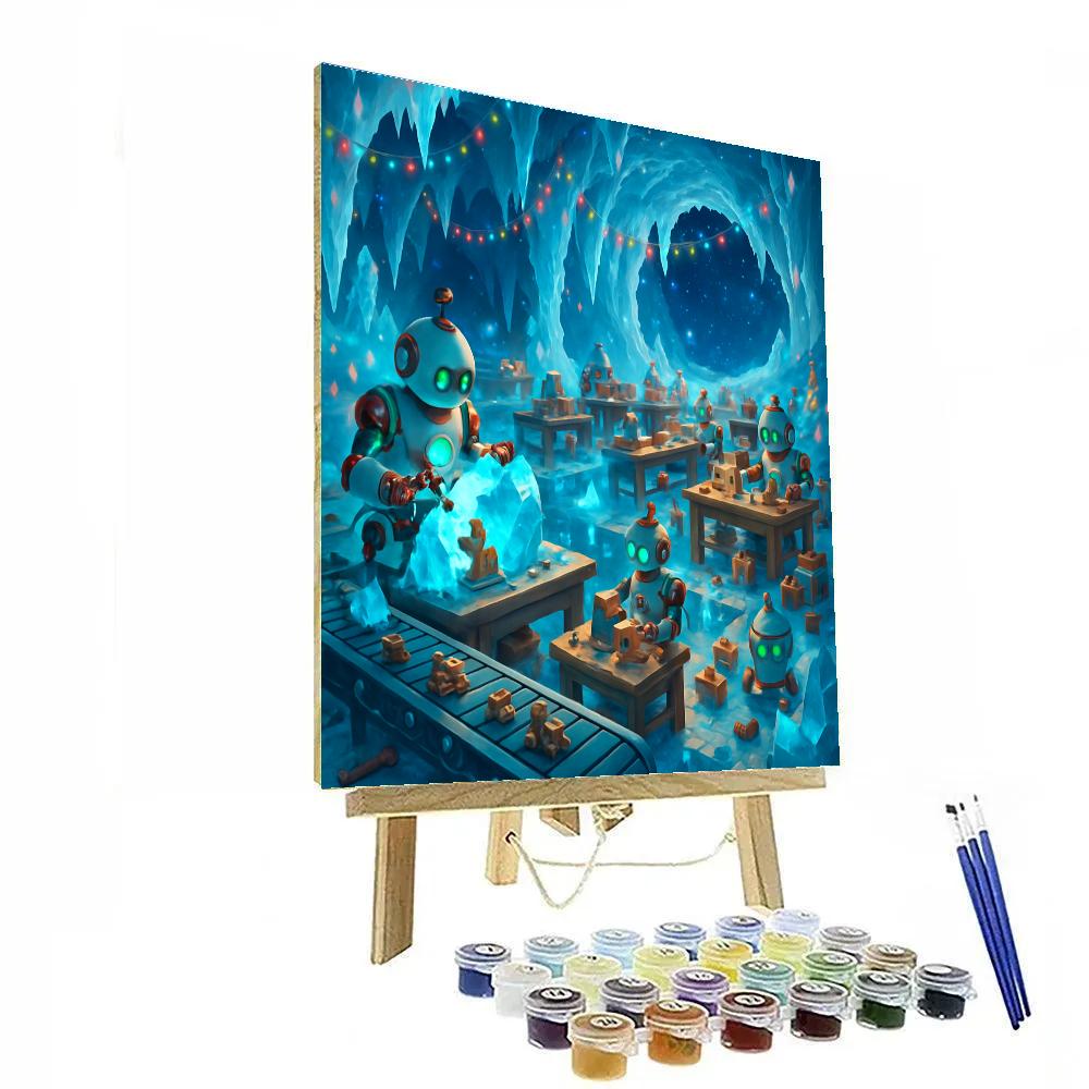 Galactic Toy Workshop In An Ice Cave DIY paint by numbers