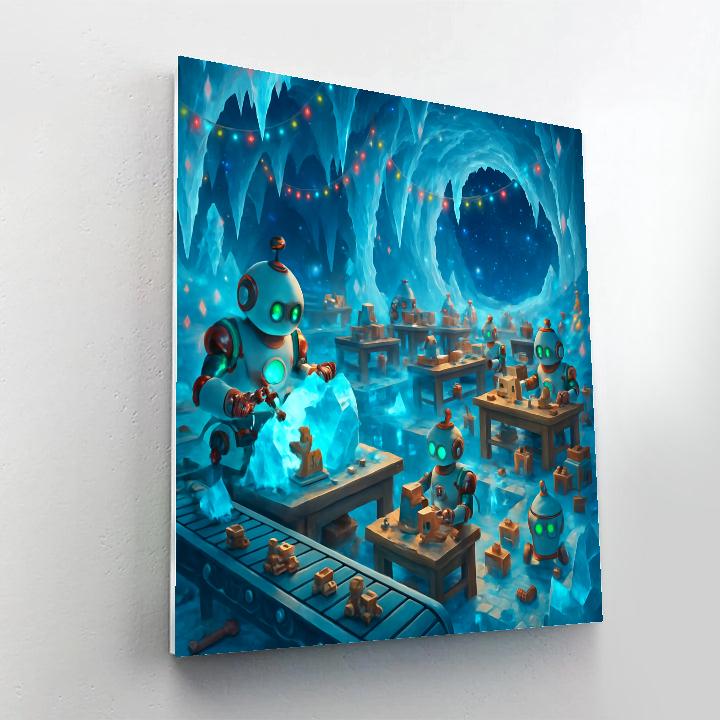 Galactic Toy Workshop In An Ice Cave DIY paint by numbers