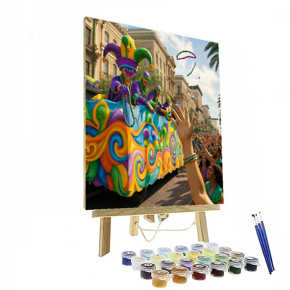 Mardi Gras Parade On New Orleans Canal Street Numbered painting kits